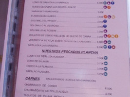 Los Claveles menu