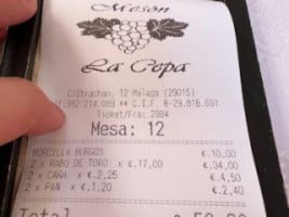 Meson La Cepa menu