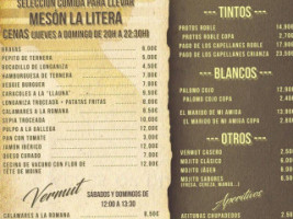 Meson La Litera menu