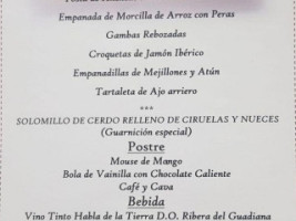 Rural El Convento menu