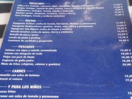 Refugio De Cala Higuera menu