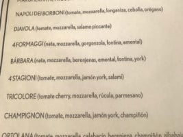 Trattoria Napoli Dei Borboni menu