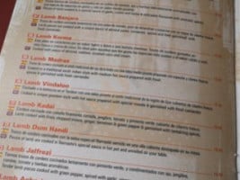 Namaste India menu