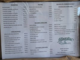 Los Pajares menu