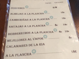 A Taberna Do Jojo menu