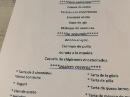 Casa Xavina menu