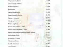 Asador L´alifara menu