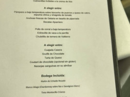 Casa Azcona menu