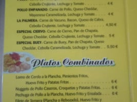 Cafeteria La Palmera menu