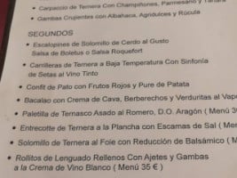 Taberna Puerta De Terrer menu