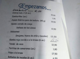 La Tartana menu