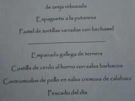 Taberna Galega O'chispa menu