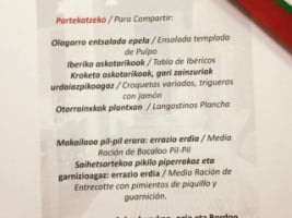 Batzoki Gernika menu