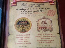 Taberna 1900 Y Pico menu