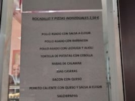 Bagueteria Carpanta Sl. menu