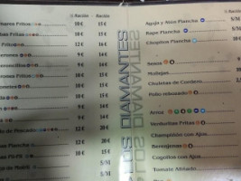 Los Diamantes menu