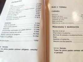 Casa Areso menu