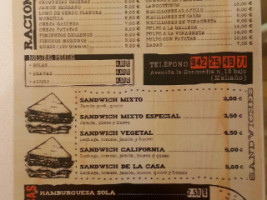 Cerveceria Crystal menu