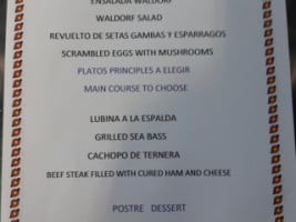 Chiringuito Mar Serena menu