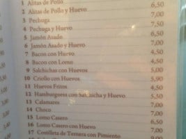 Porto Dos Barcos menu