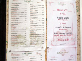 Meson Andaluz Granada menu