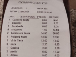 Mas El Pi menu