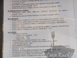 Casa Ruche menu