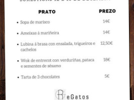 Braseria Regatos menu