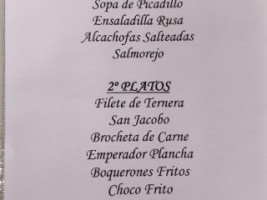 Casa Garrido menu