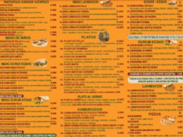 Chawarma Amsterdam menu