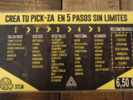 Pick-za menu