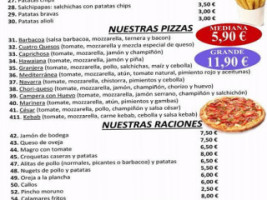 Cafeteria Centro menu