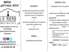 La Mama menu