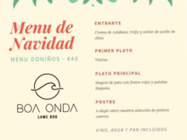 Boa Onda menu