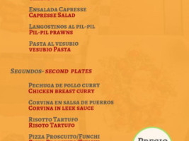 Mercato menu