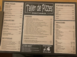 Taller De Pizzes Mataro menu