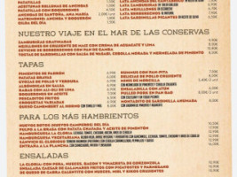 Vermuteria La Gloria menu