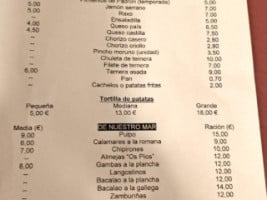 Os Pios menu