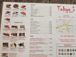 Tokyo Sushi menu