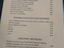 Bar Restaurante Baldomero menu