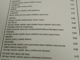 Cafe Capital menu