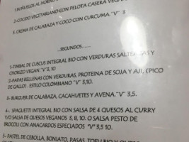 Vegetariano Quinoa menu