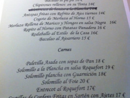 Pichorradicas Casa Ignacio menu