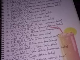 Agualuna menu