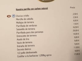 Cafeteria VillacaÑada menu