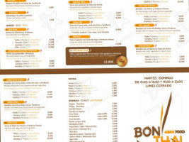 Bon Thai menu