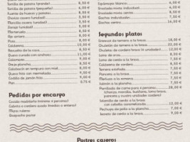 Rincon De Valdecabras menu