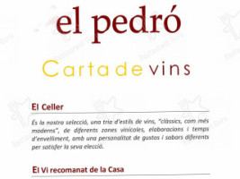 El Pedró menu