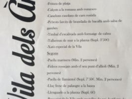 Vila Dels Angels menu