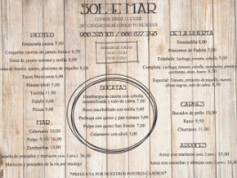 Sol E Mar menu